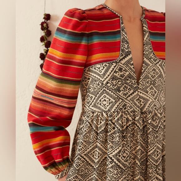 NWT Alix of Bohemia Winifred Orange Bloom Dress Size Large - Picture 2 of 13